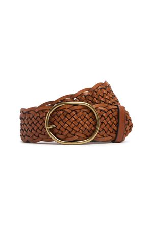 4+4 oval buckle woven leather belt DRAGON DIFFUSION | 6060DGS5MATTANBLACKEDGE